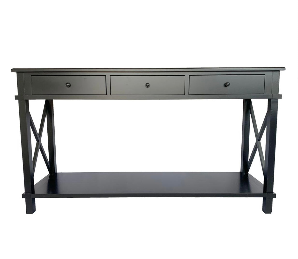 3 Draw Black Hamptons Console