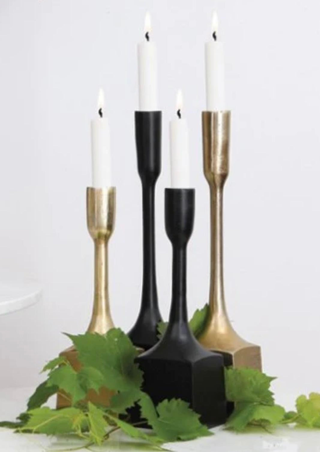 Sam Brass Candle Stand Set