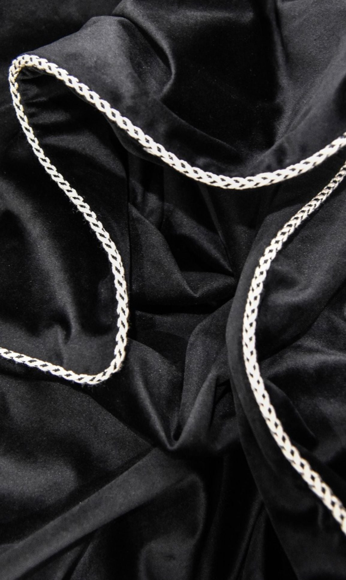 Luxury Velvet Black Throw with Piping