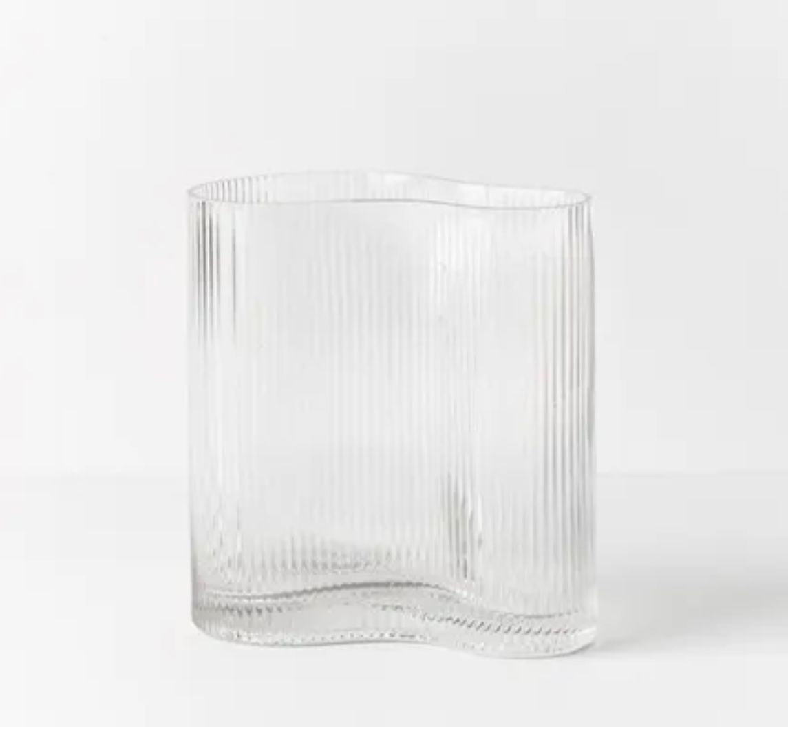 Clear Ripple Vase Small