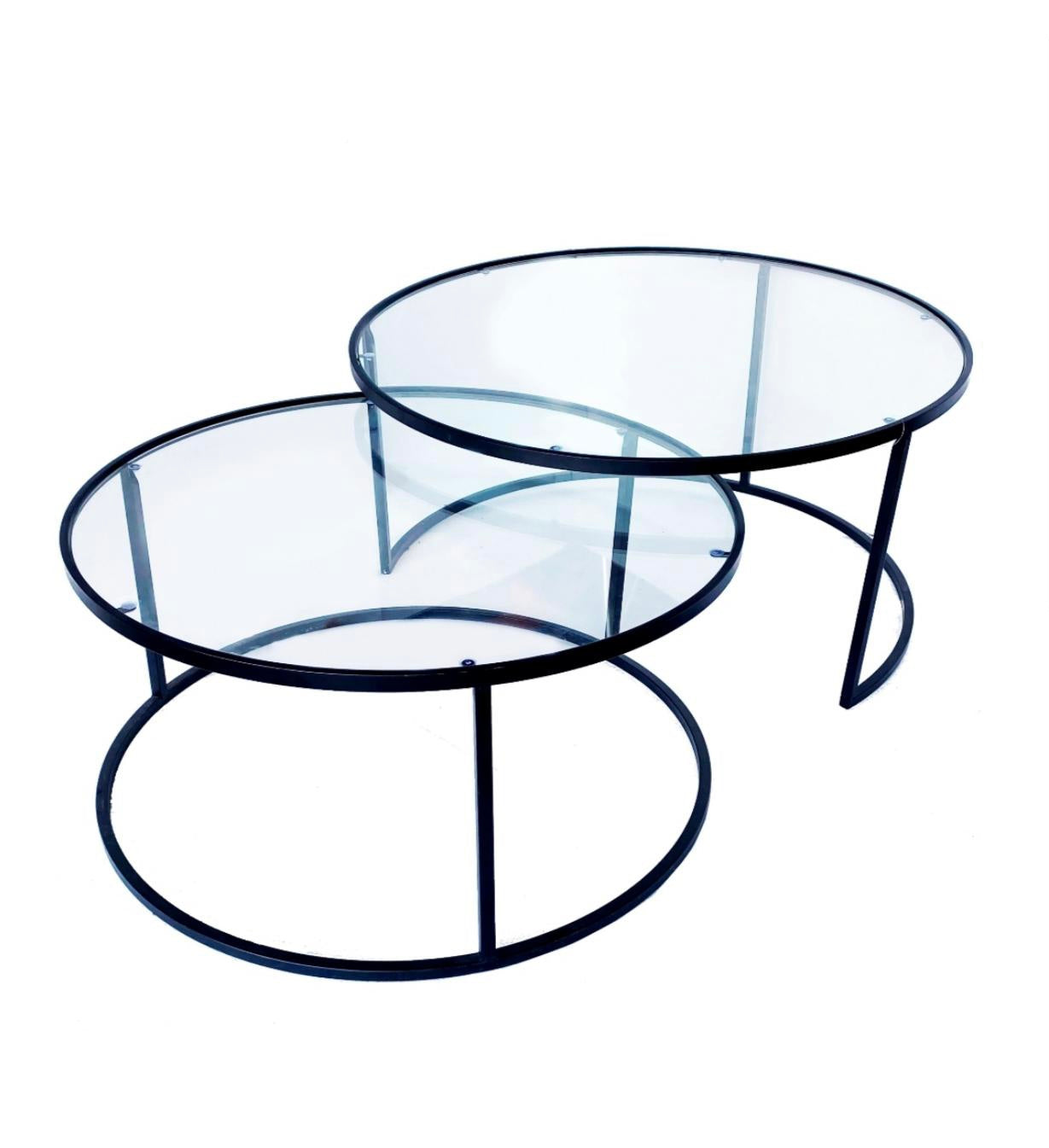 Black/Glass Coffee Table Set