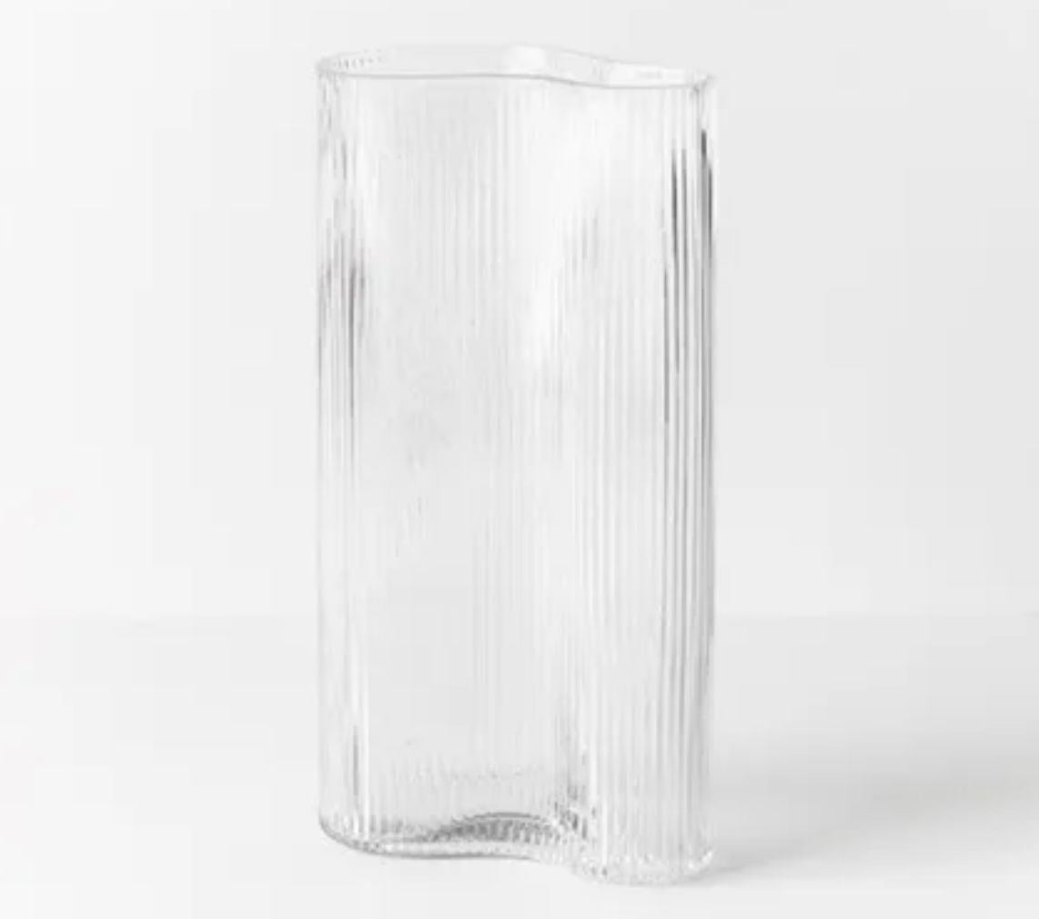 Clear Ripple Curve Vase
